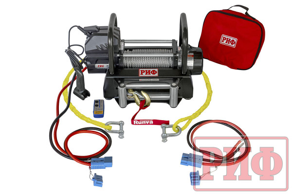 Лебёдка переносная РИФ 9000U c площадкой и проводами (стальной трос)
