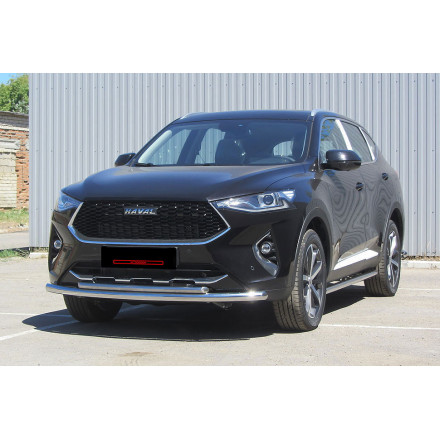 Защита переднего бампера d57+d42 двойная Haval F7 / Haval F7x