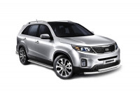 Защита порогов с алюм. площадкой Ø51мм (НПС) KIA Sorento с 2014