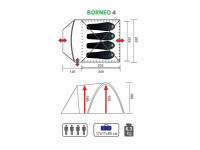 Палатка PREMIER BORNEO-4-G зеленая