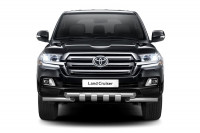 Защита переднего бампера двойная с зубьями 63/63мм (НПС) Toyota LAND CRUISER 200 с 2014