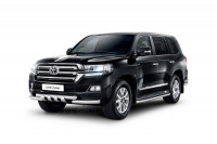 Защита переднего бампера двойная с зубьями 63/63мм (НПС) Toyota LAND CRUISER 200 с 2014