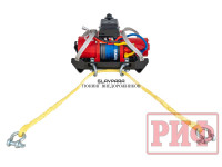 Лебёдка переносная РИФ 9.5XSR c облегчённой площадкой и проводами в сборе, короткий барабан, синтетический трос, 9500 lbs 4350 кг 