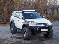 Пороги силовые STC для Mitsubishi Pajero Sport 2008-2015 цельная ступень