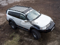 Пороги силовые STC для Mitsubishi Pajero Sport 2008-2015 цельная ступень