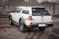 Пороги силовые STC для Mitsubishi L200 2006-2015 цельная ступень